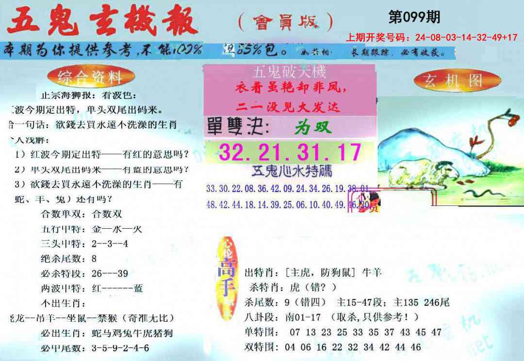 099期新五鬼玄机[图]